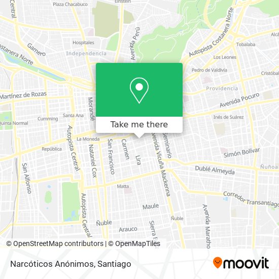 Mapa de Narcóticos Anónimos