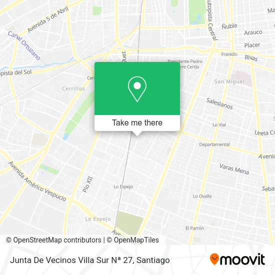 Junta De Vecinos Villa Sur Nª 27 map