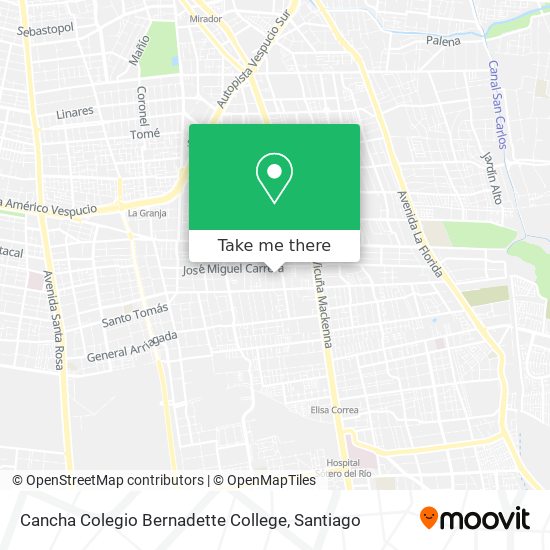 Mapa de Cancha Colegio Bernadette College