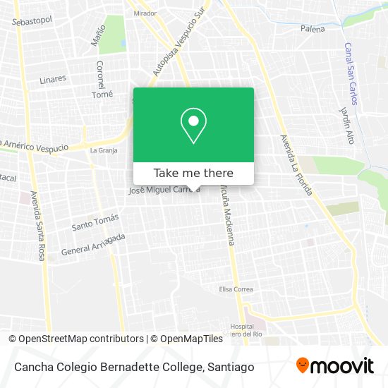 Cancha Colegio Bernadette College map