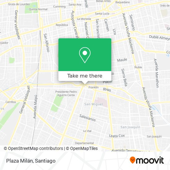 Plaza Milán map
