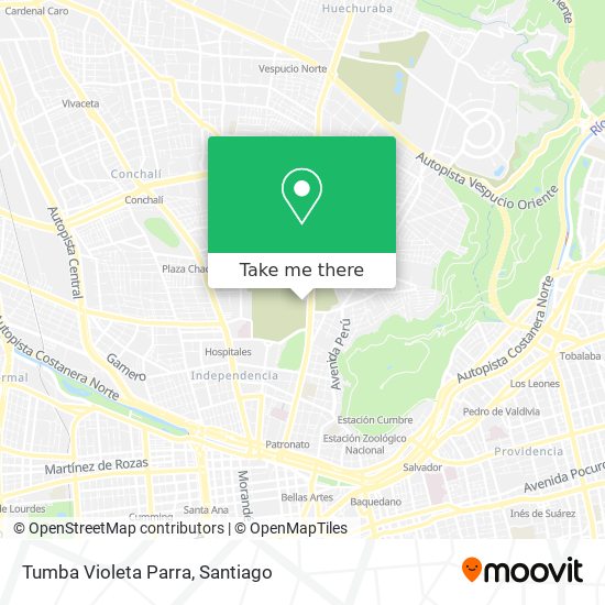 Mapa de Tumba Violeta Parra