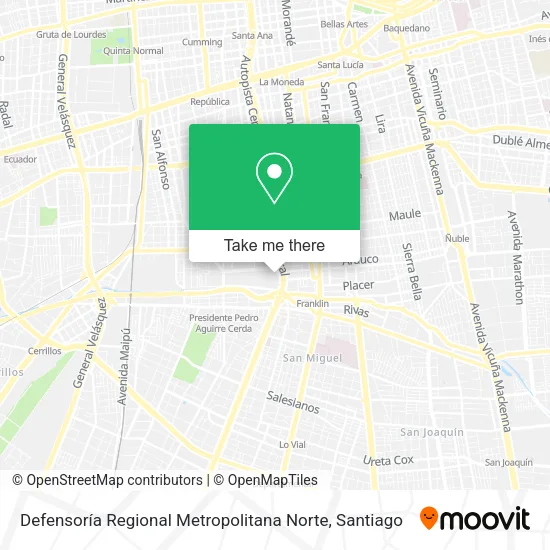 Defensoría Regional Metropolitana Norte map