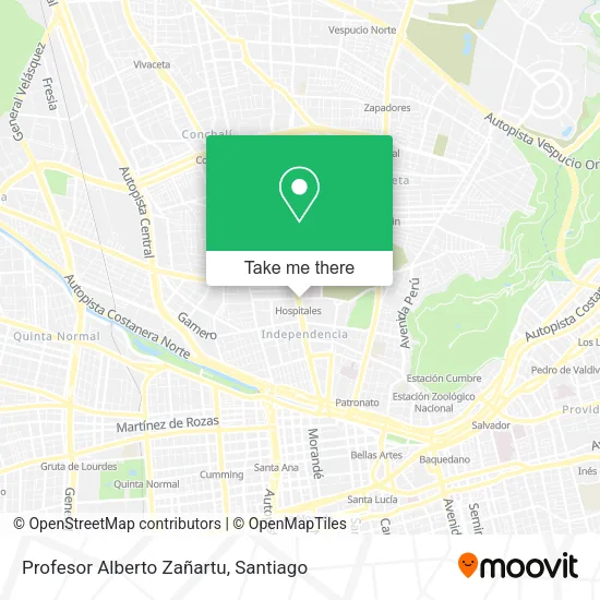 Profesor Alberto Zañartu map