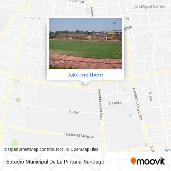 Mapa de Estadio Municipal De La Pintana