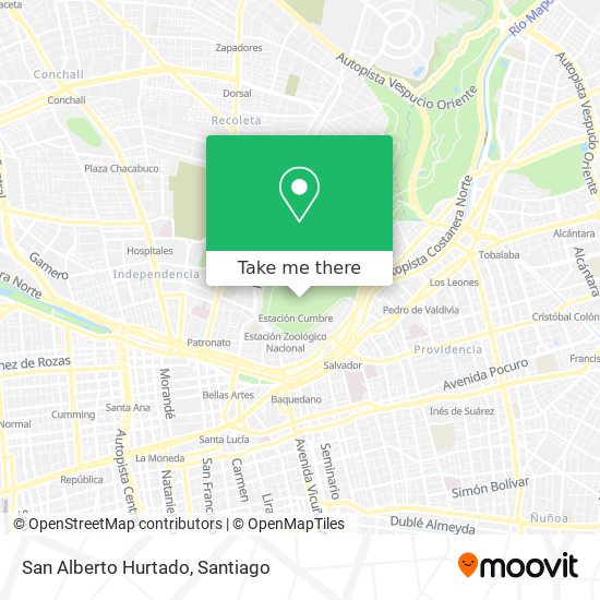 San Alberto Hurtado map