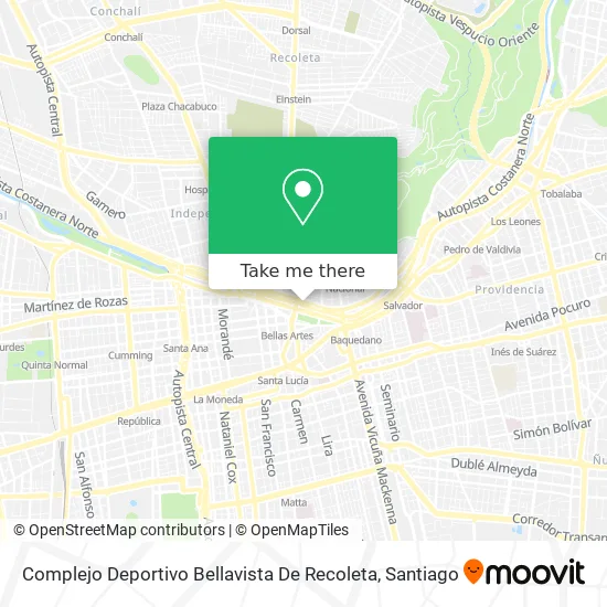 Complejo Deportivo Bellavista De Recoleta map