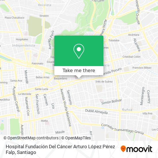 Hospital Fundación Del Cáncer Arturo López Pérez Falp map