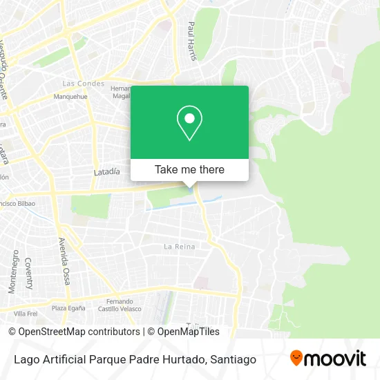 Lago Artificial Parque Padre Hurtado map