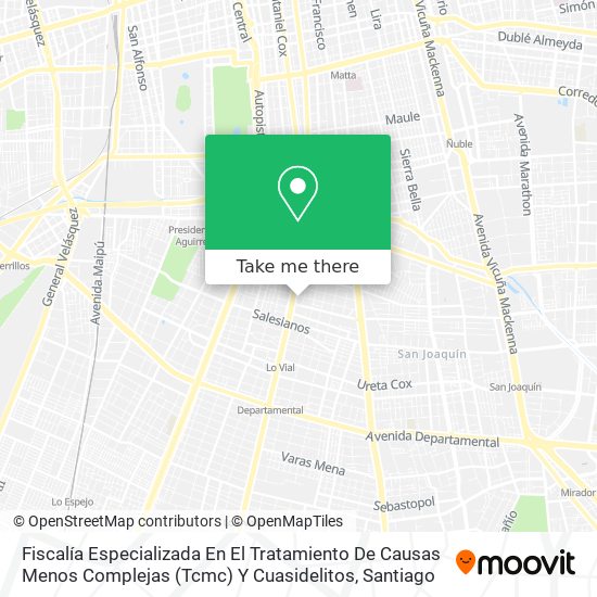 Fiscalía Especializada En El Tratamiento De Causas Menos Complejas (Tcmc) Y Cuasidelitos map