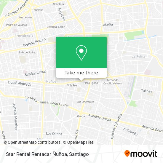 Star Rental Rentacar Ñuñoa map