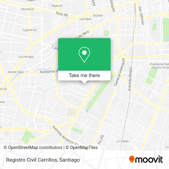 Registro Civil Cerrillos map