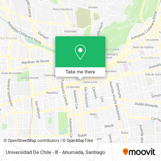 Universidad De Chile - B - Ahumada map