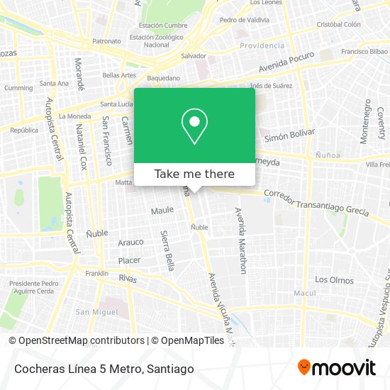 Mapa de Cocheras Línea 5 Metro