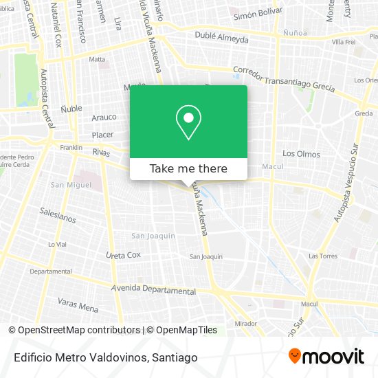Mapa de Edificio Metro Valdovinos