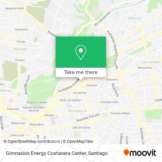 Gimnasios Energy Costanera Center map