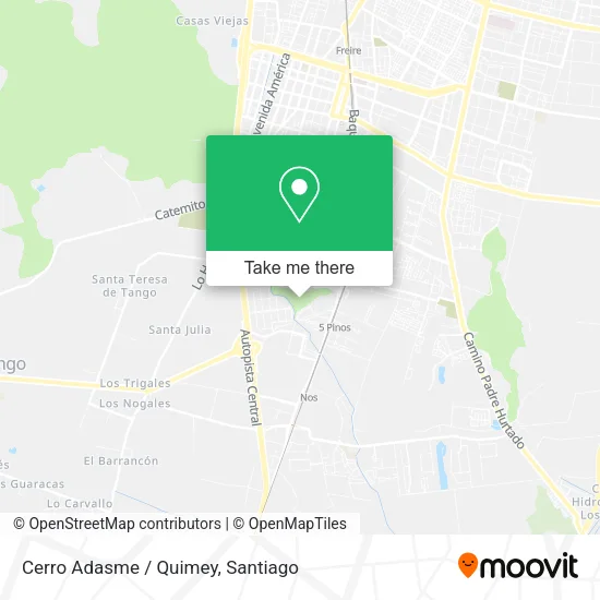 Cerro Adasme / Quimey map