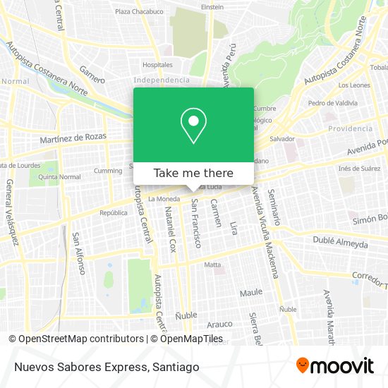 Nuevos Sabores Express map