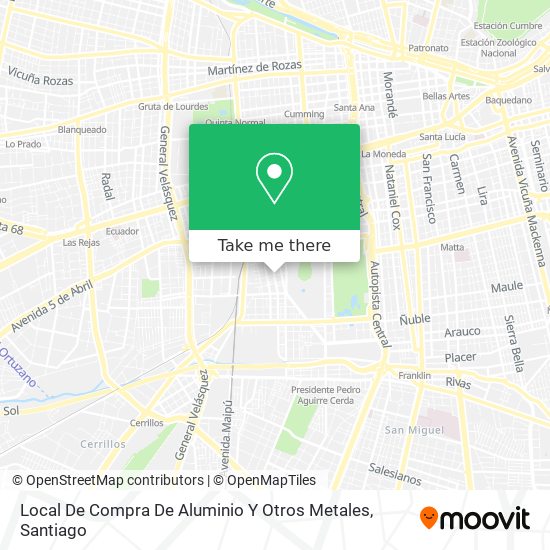 Mapa de Local De Compra De Aluminio Y Otros Metales