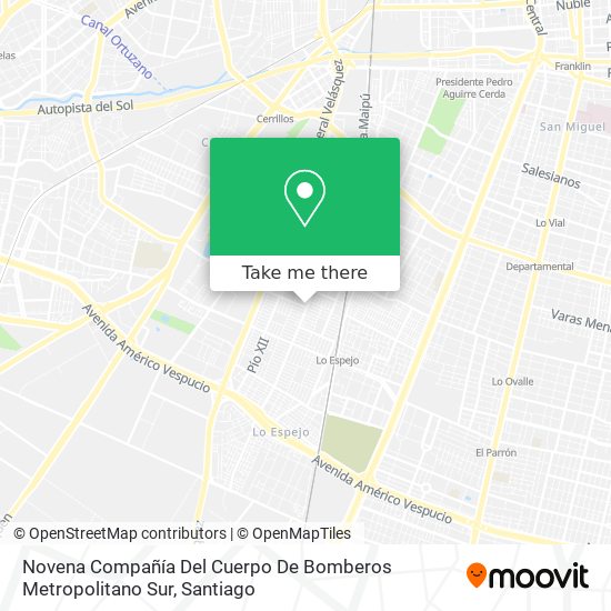 Novena Compañía Del Cuerpo De Bomberos Metropolitano Sur map