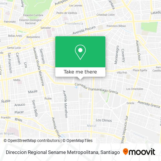 Direccion Regional Sename Metropolitana map