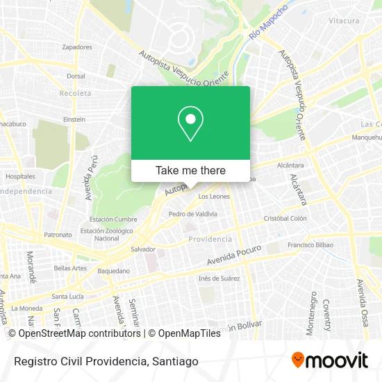 Registro Civil Providencia map