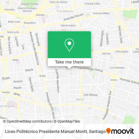 Liceo Politécnico Presidente Manuel Montt map