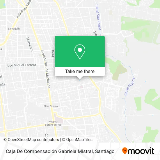 Mapa de Caja De Compensación Gabriela Mistral