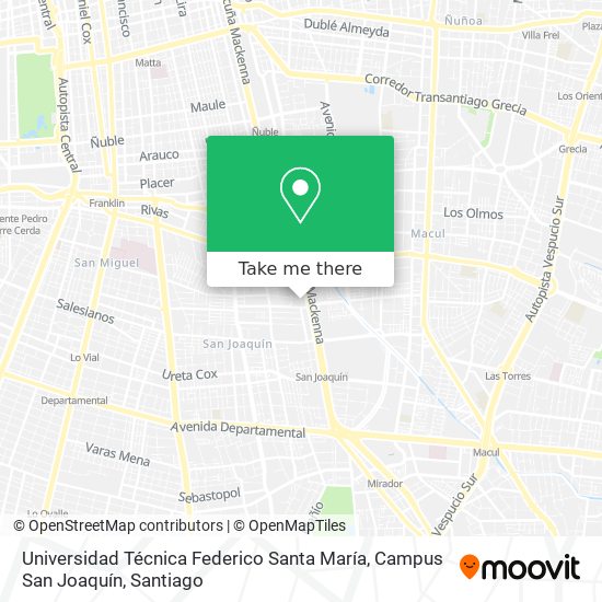 Universidad Técnica Federico Santa María, Campus San Joaquín map