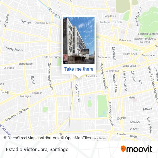 Estadio Victor Jara map
