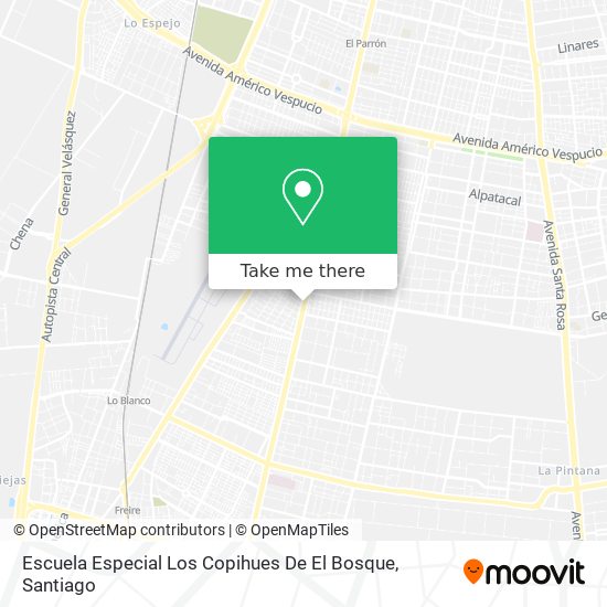 Mapa de Escuela Especial Los Copihues De El Bosque