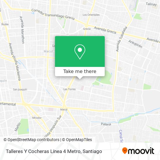 Talleres Y Cocheras Línea 4 Metro map