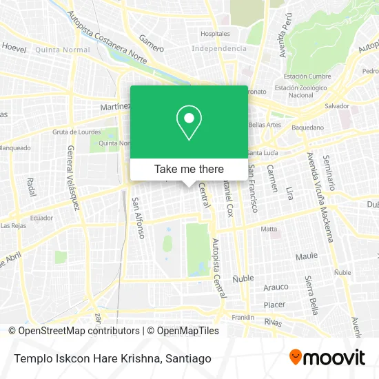 Templo Iskcon Hare Krishna map