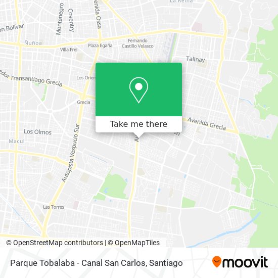 Parque Tobalaba - Canal San Carlos map