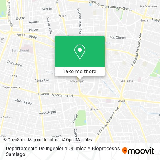 Departamento De Ingeniería Química Y Bioprocesos map