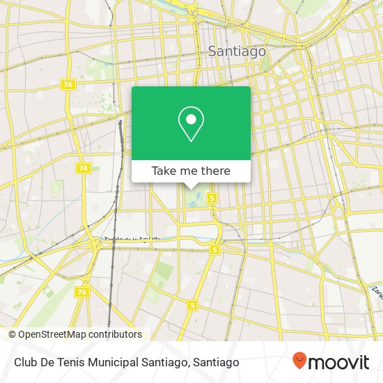 Mapa de Club De Tenis Municipal Santiago