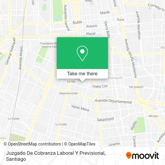 Juzgado De Cobranza Laboral Y Previsional map