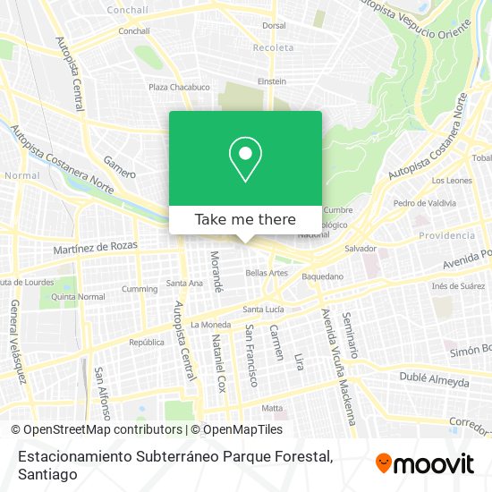 Estacionamiento Subterráneo Parque Forestal map