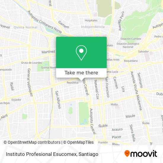 Mapa de Instituto Profesional Esucomex