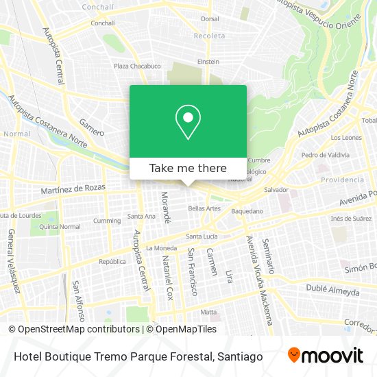 Hotel Boutique Tremo Parque Forestal map