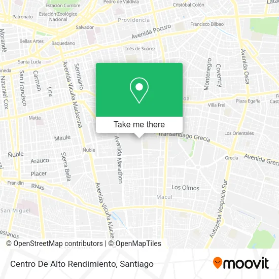 Centro De Alto Rendimiento map