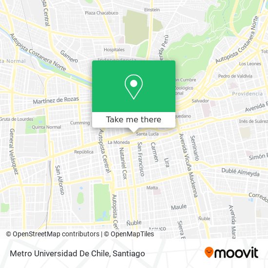Metro Universidad De Chile map
