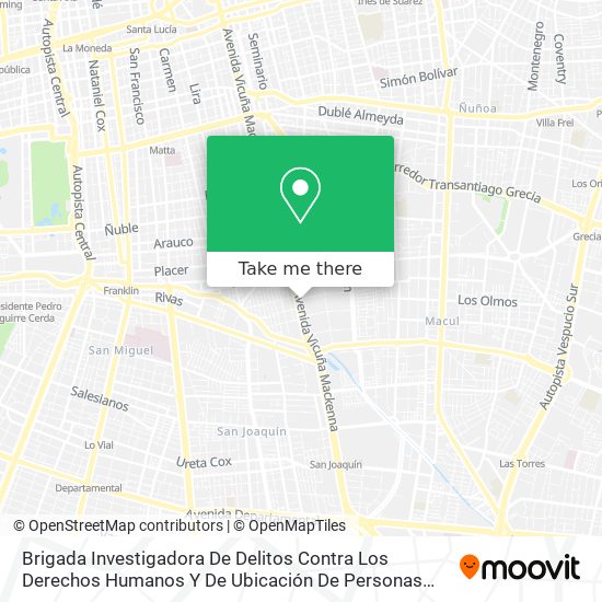 Brigada Investigadora De Delitos Contra Los Derechos Humanos Y De Ubicación De Personas Perdidas map