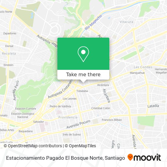 Mapa de Estacionamiento Pagado El Bosque Norte