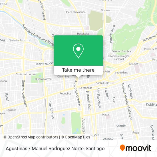 Agustinas / Manuel Rodríguez Norte map