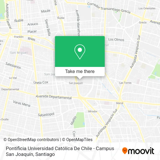 Pontificia Universidad Católica De Chile - Campus San Joaquín map