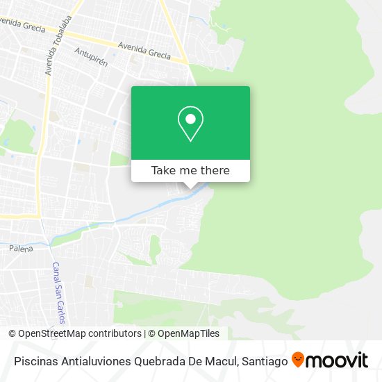 Mapa de Piscinas Antialuviones Quebrada De Macul