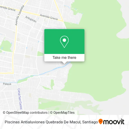 Piscinas Antialuviones Quebrada De Macul map