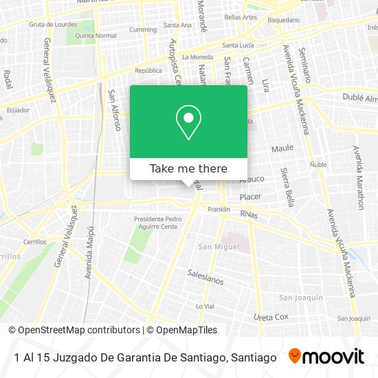 Mapa de 1 Al 15 Juzgado De Garantia De Santiago