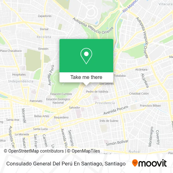 Consulado General Del Perú En Santiago map